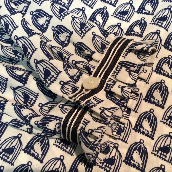 SET of 2 Talbots Womens Blouses Tops Tunics Bird - Picture 2 of 13